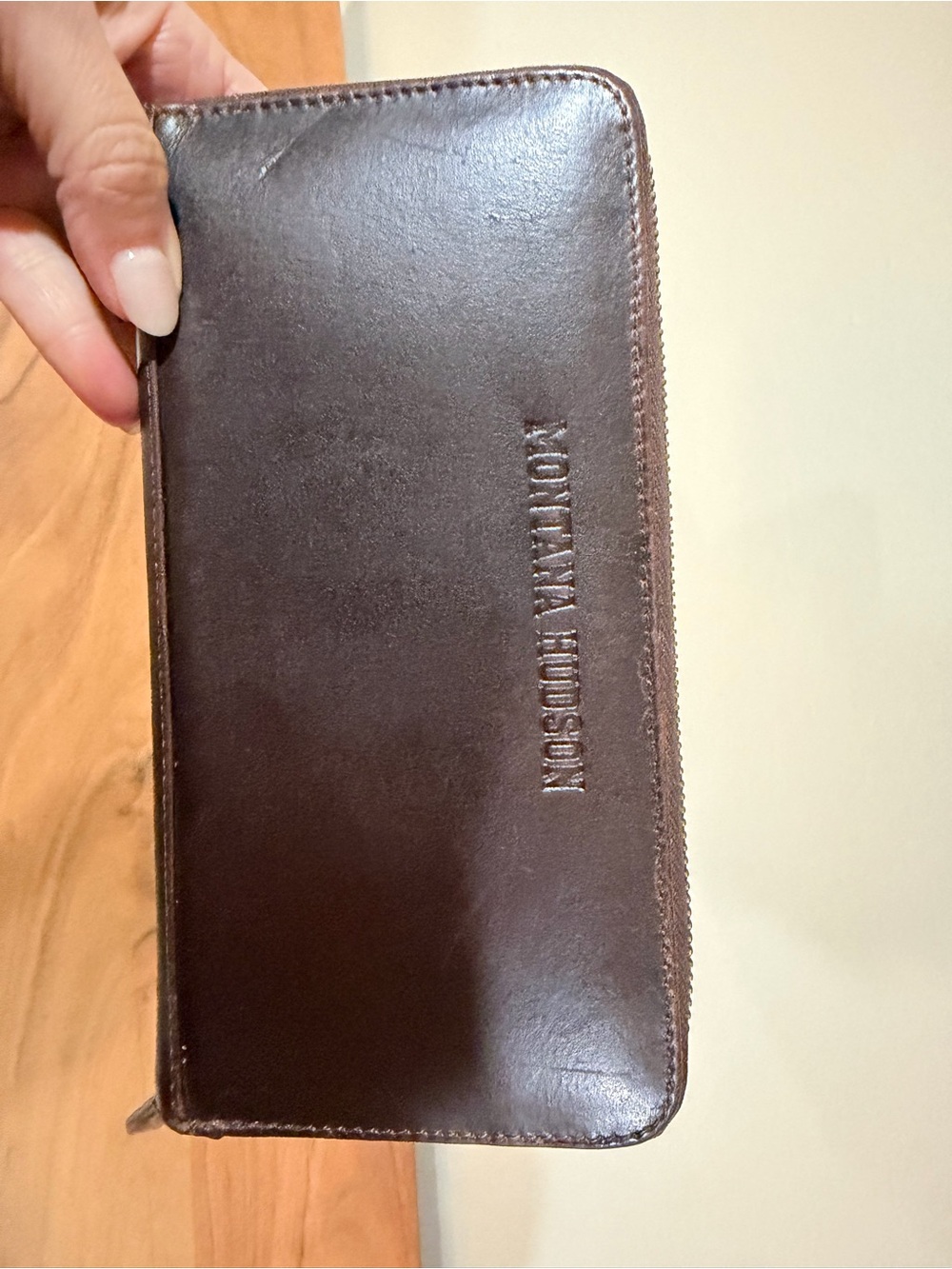 Brown Leather Zip Around Wallet